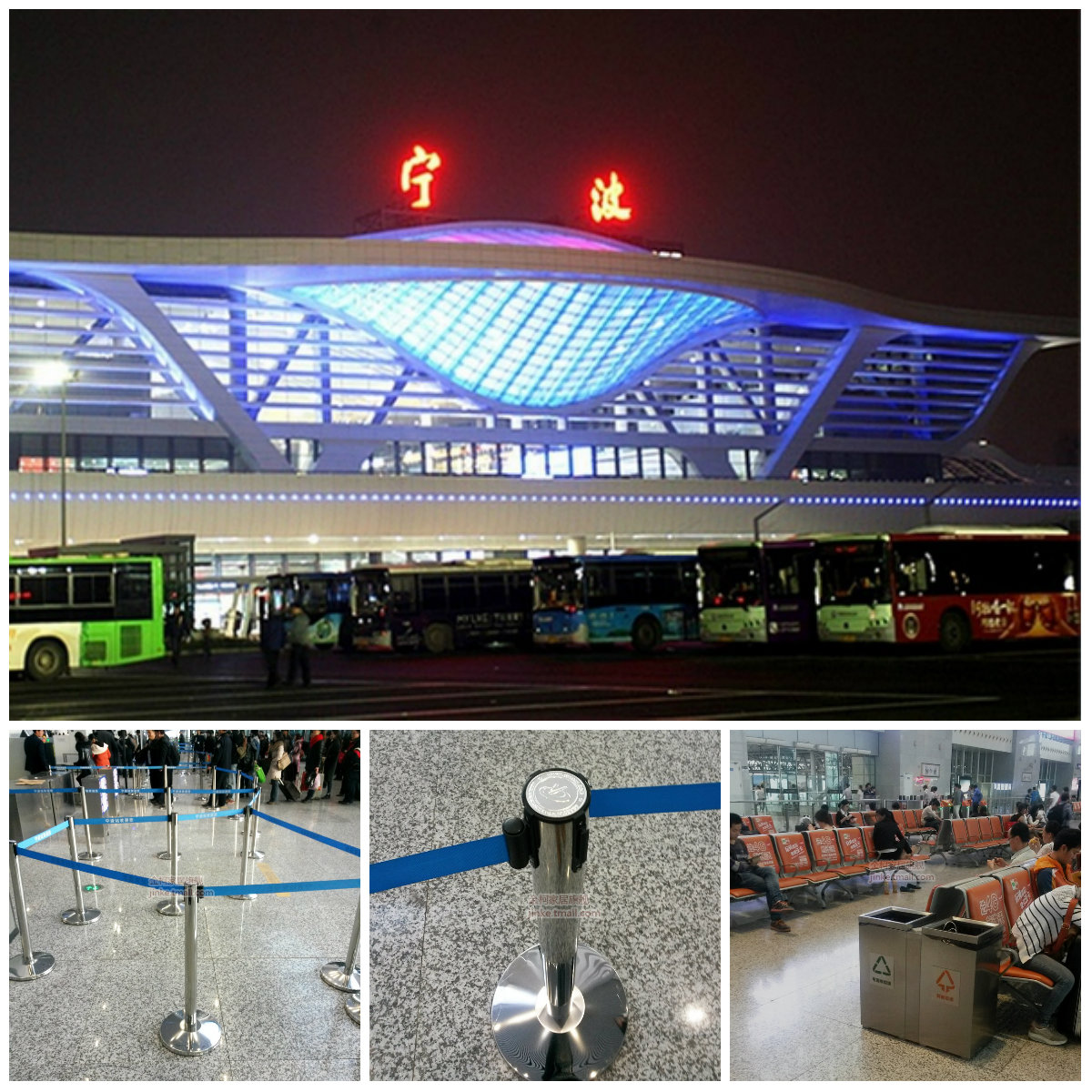 Jinke puntales en la estación de tren de Ningbo