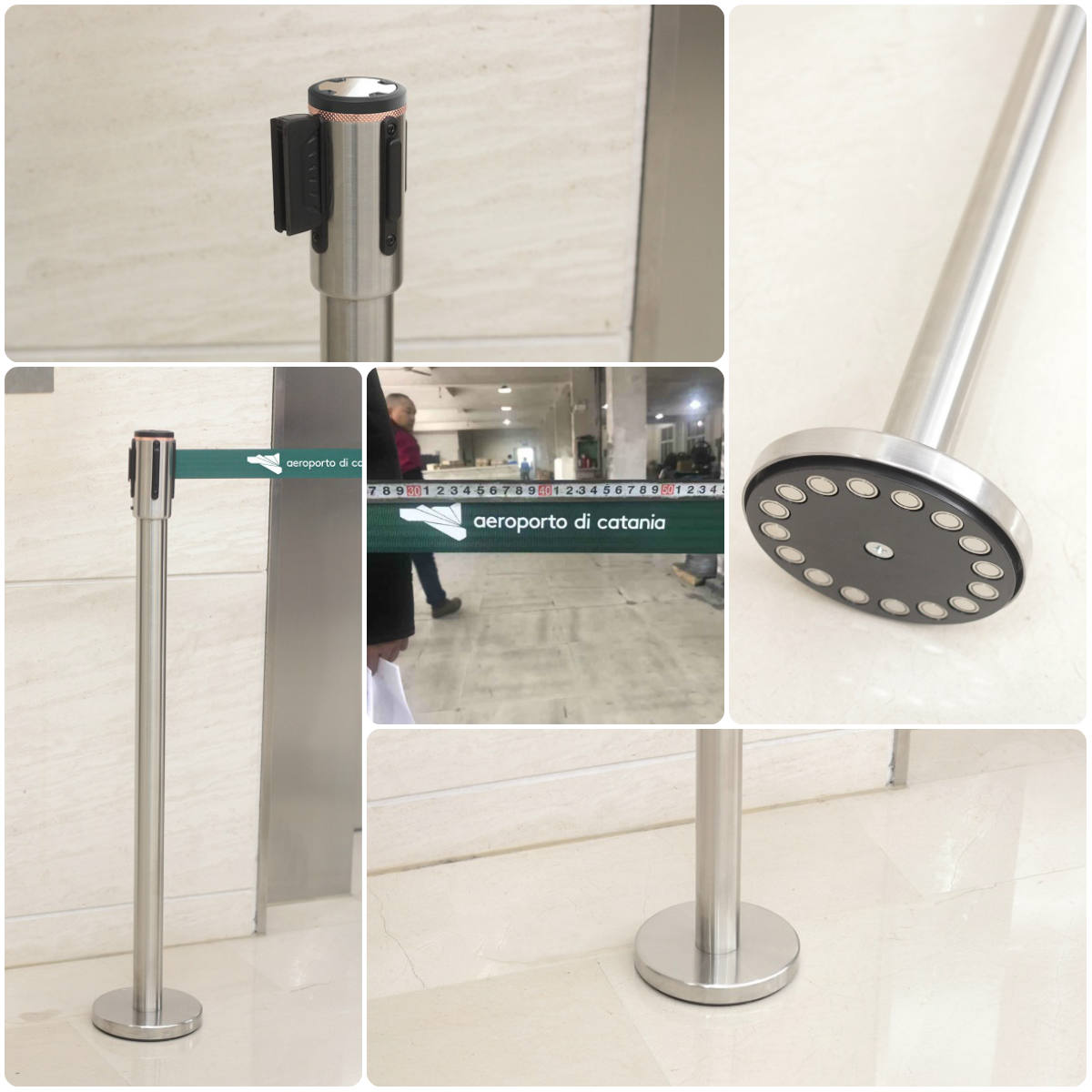 Jinke Magnetic Retractable Belt Stanchion in Airport